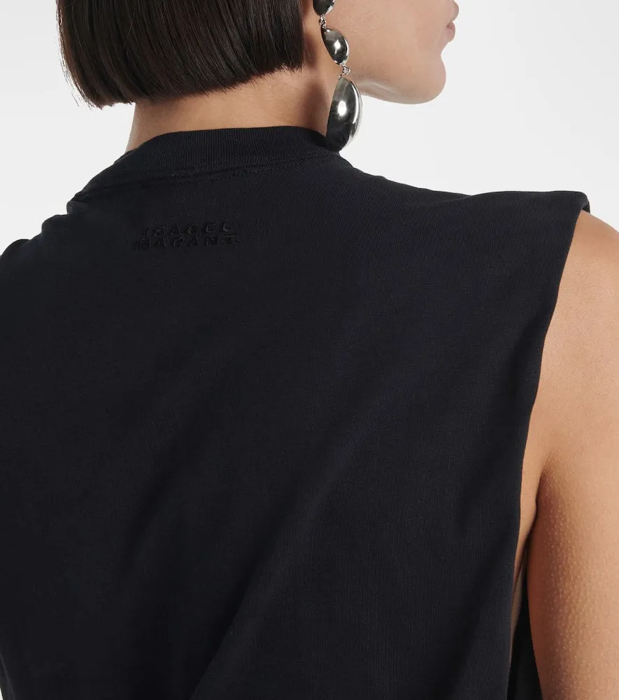 Isabel Marant Leany asymmetric cotton jersey minidress