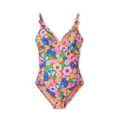 Isabel Maternity by Ingrid & Isabel Halter Rib Tie One Piece Maternity Swimsuit