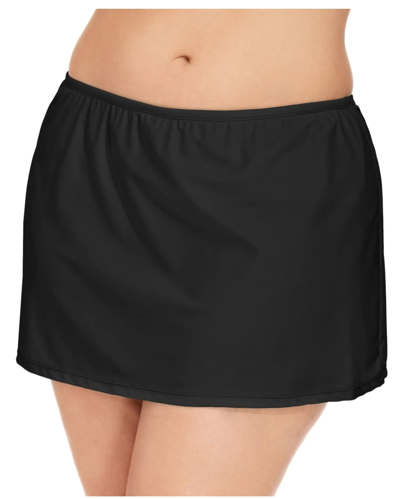 Island Escape Women's Plus Swim Skirt Swimsuit Black Size 18W | Black