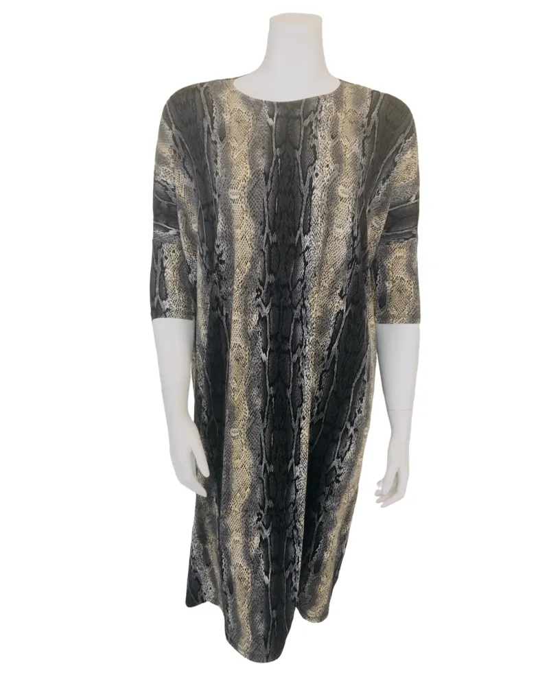 Jackie O`Loungewear Tan Snakeskin Print Swim Cover Up Dress