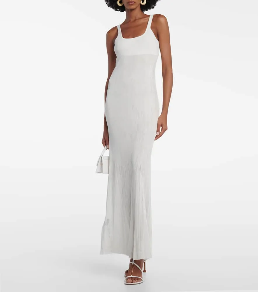 Jacquemus Robe Maille Oranger ribbed-knit maxi dress