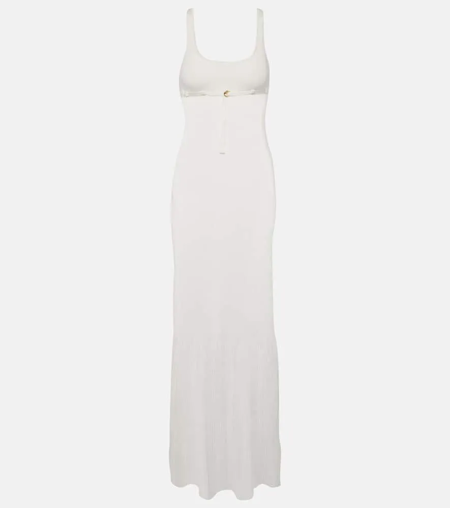 Jacquemus Robe Maille Oranger ribbed-knit maxi dress