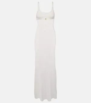 Jacquemus Robe Maille Oranger ribbed-knit maxi dress