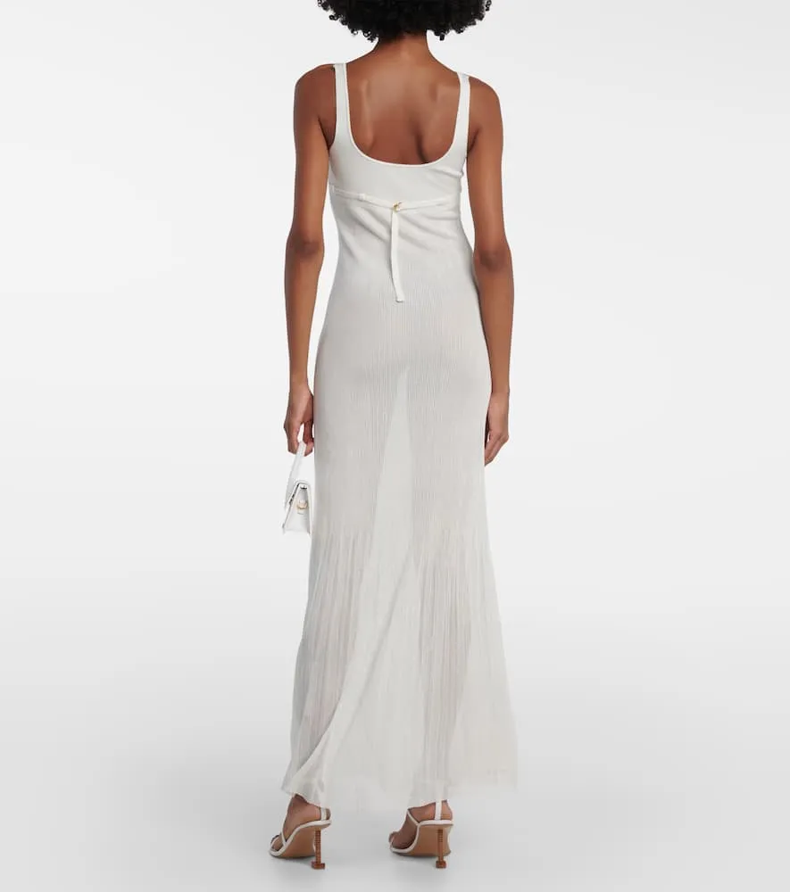 Jacquemus Robe Maille Oranger ribbed-knit maxi dress