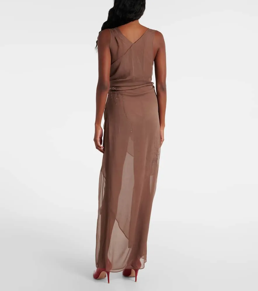 Jacques Wei Draped sequined tulle dress