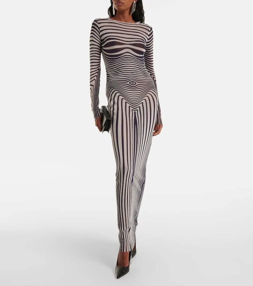 Jean Paul Gaultier The Navy Blue Body Morphing midi dress