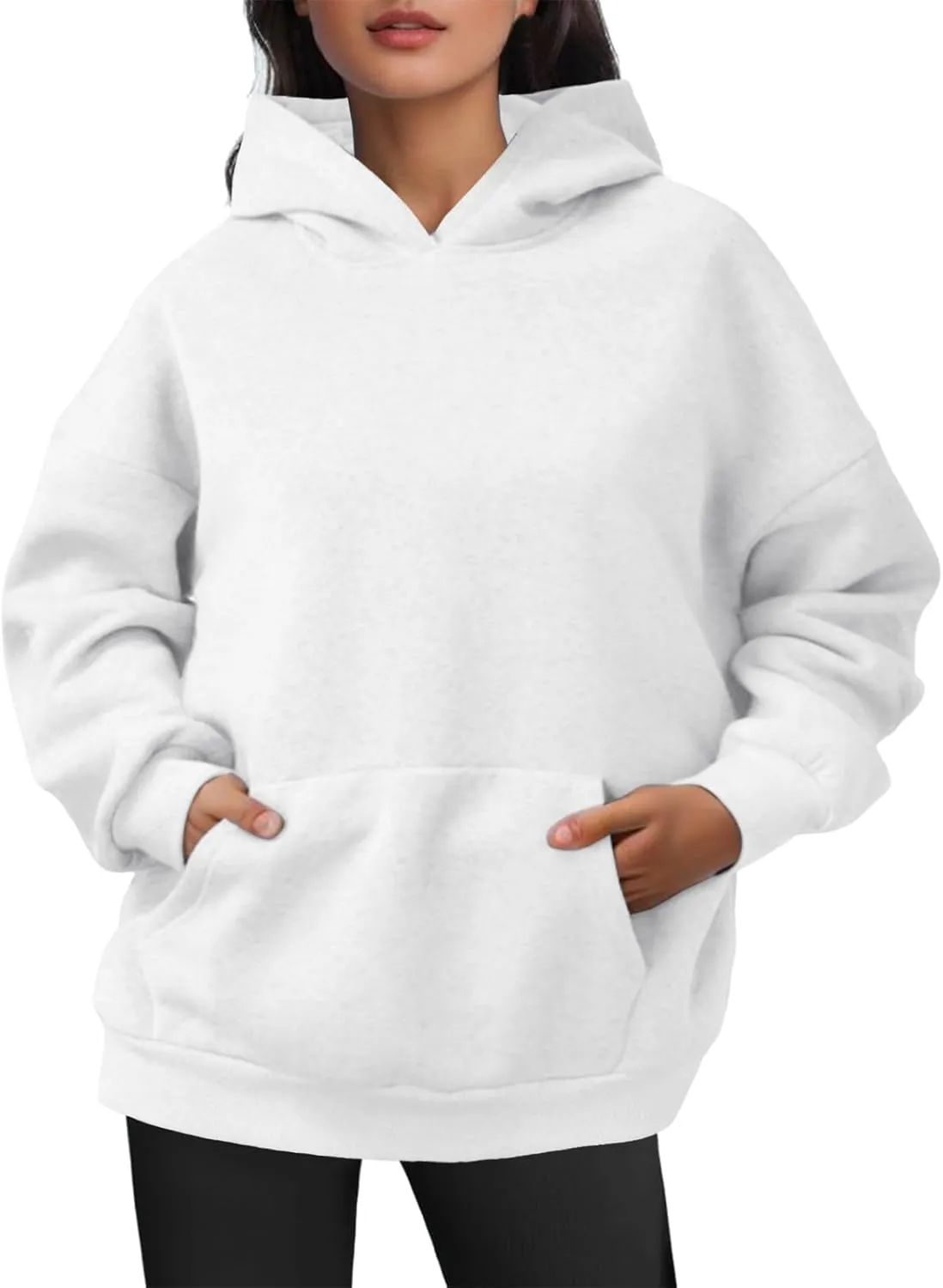 JiXiang Pink Hoodie Womens Oversized Hoodies Fleece Sweatshirts Long Sleeve Sweaters Pullover Fall Clothes with Pocket