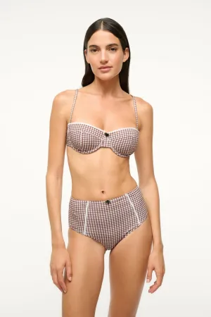 JO BALCONETTE BIKINI TOP | DARK CHOCOLATE MICRO CHECK