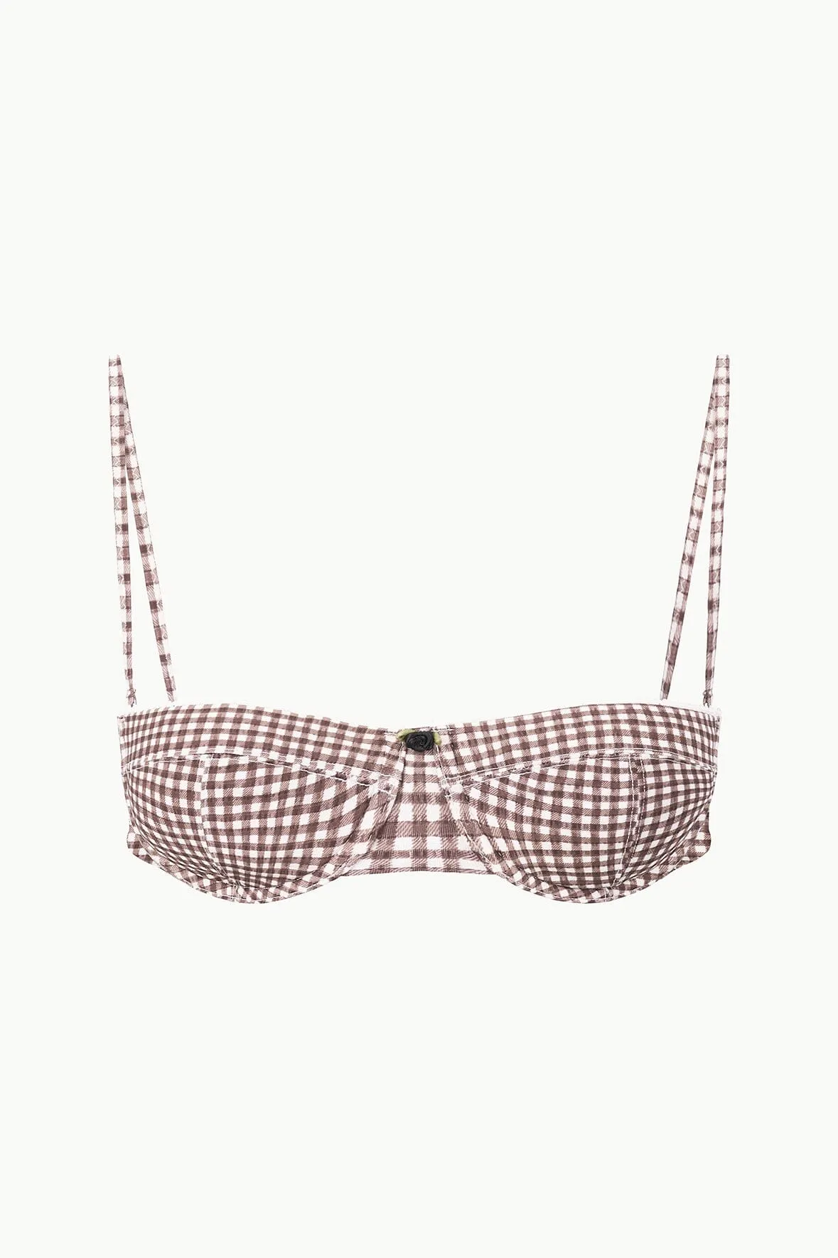 JO BALCONETTE BIKINI TOP | DARK CHOCOLATE MICRO CHECK