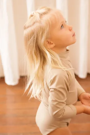 June Girls Long Sleeve One Piece - Sand