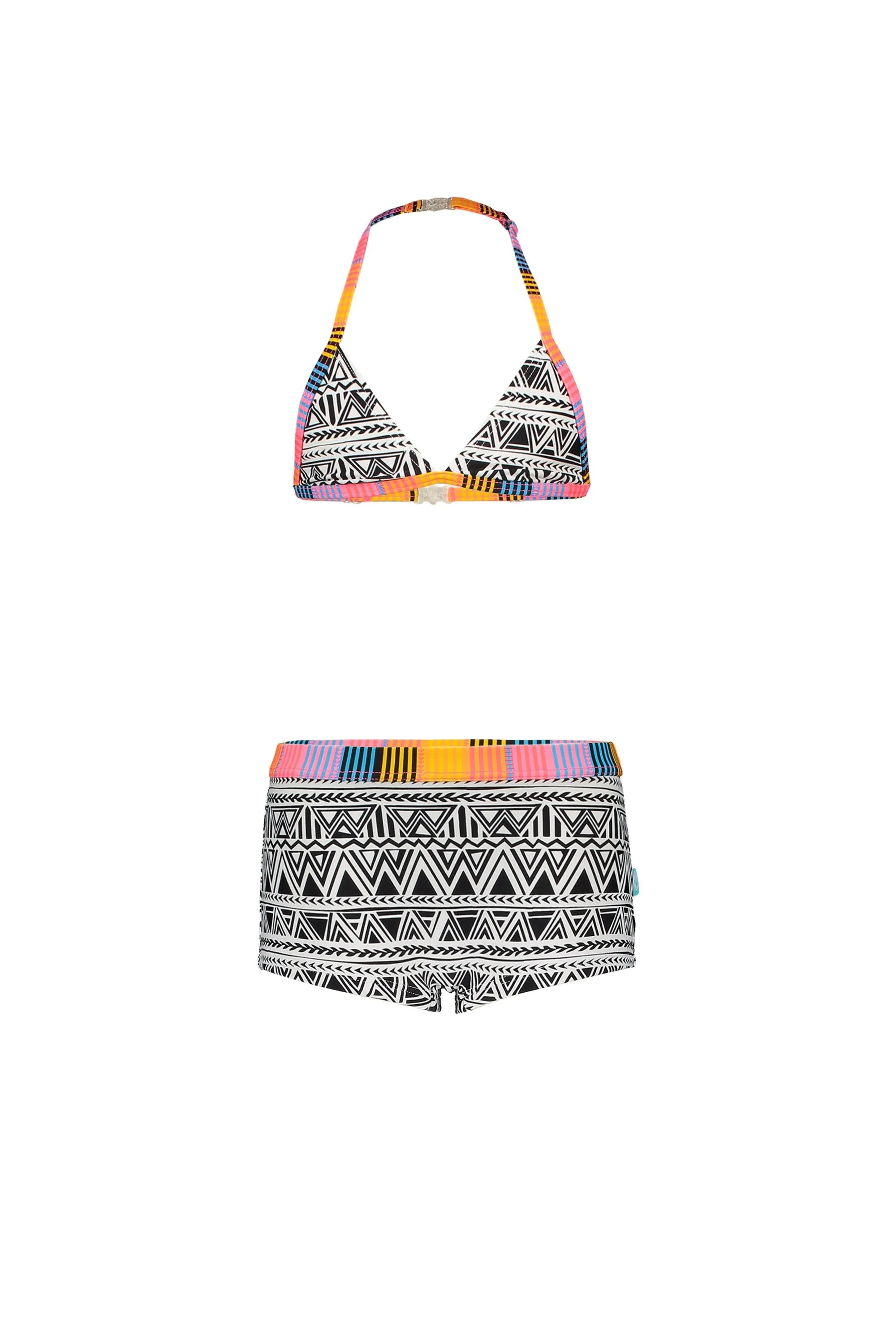 Just Beach Girls black/white tiki ao bikini with shorts