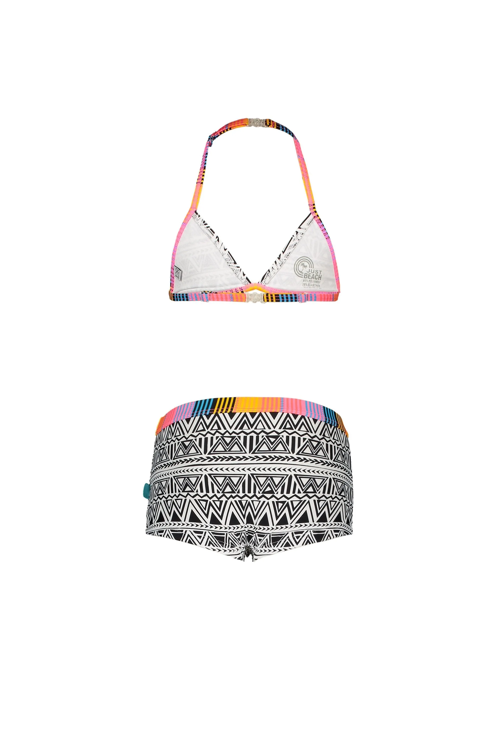 Just Beach Girls black/white tiki ao bikini with shorts