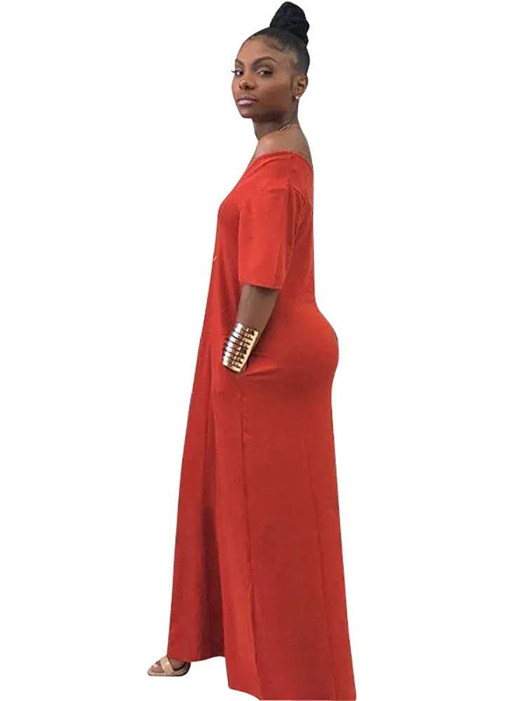 Kaftan Loose Pockets Boho Maxi Dresses