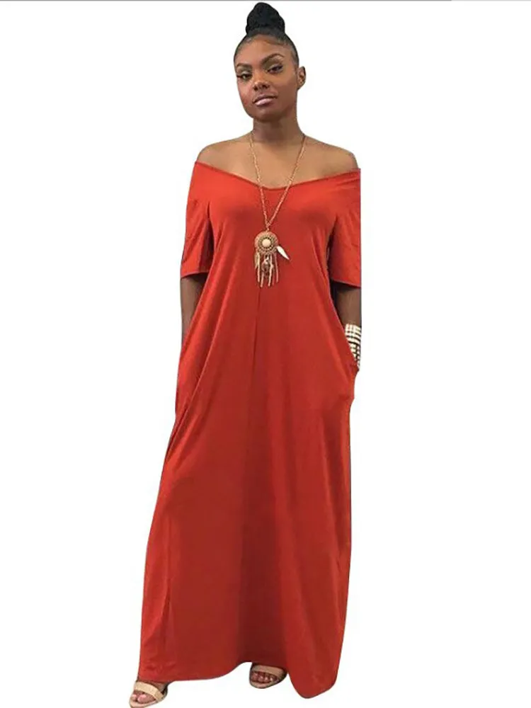 Kaftan Loose Pockets Boho Maxi Dresses