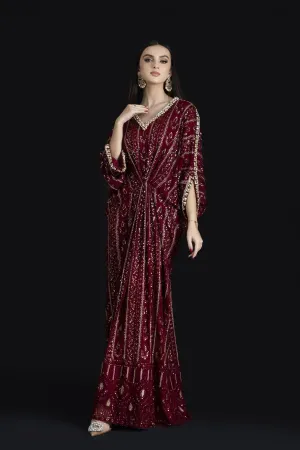 Kaftans - Kf-15392-Maroon