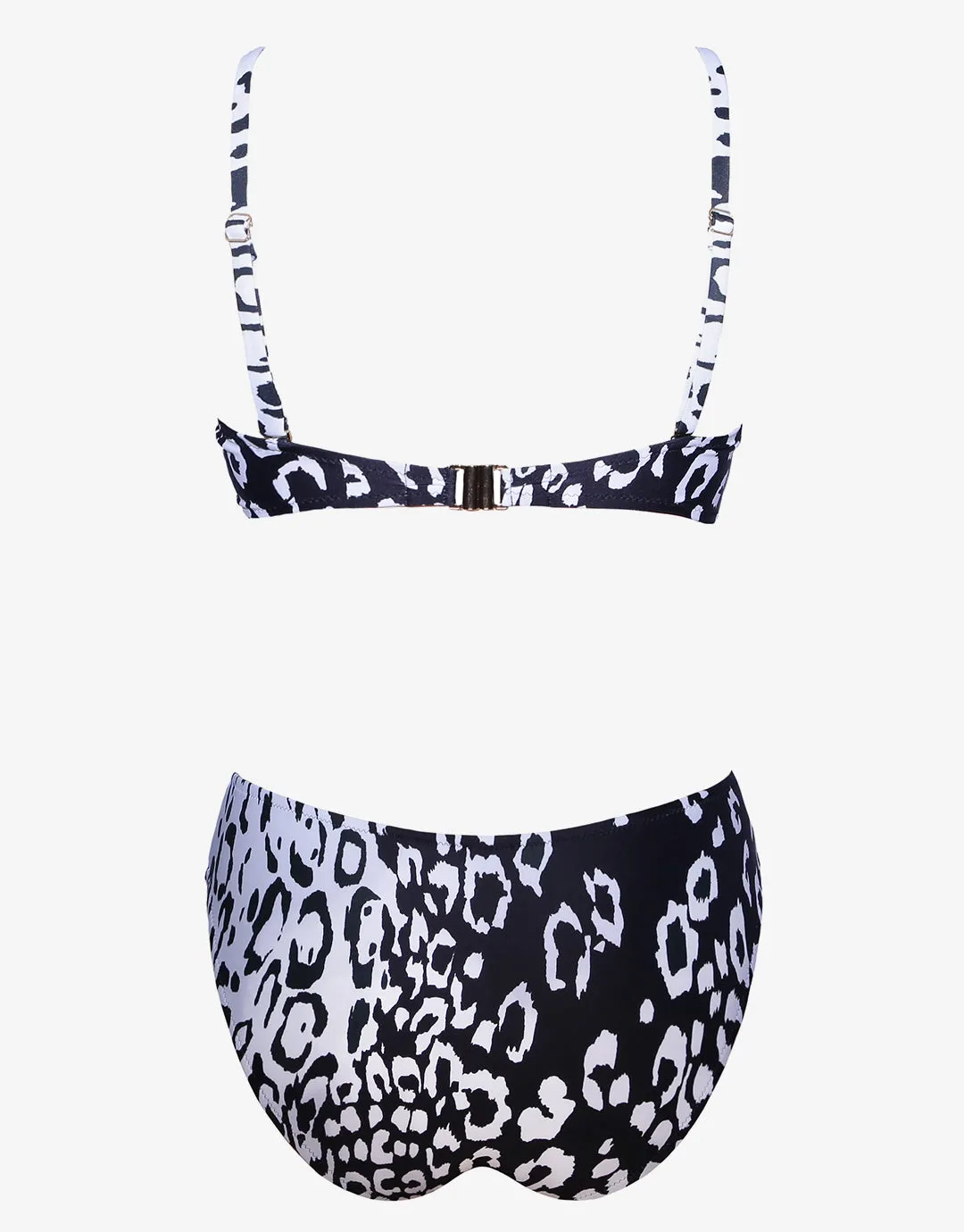 Kalina Ruched Bandeau Bikini Set - Black and White