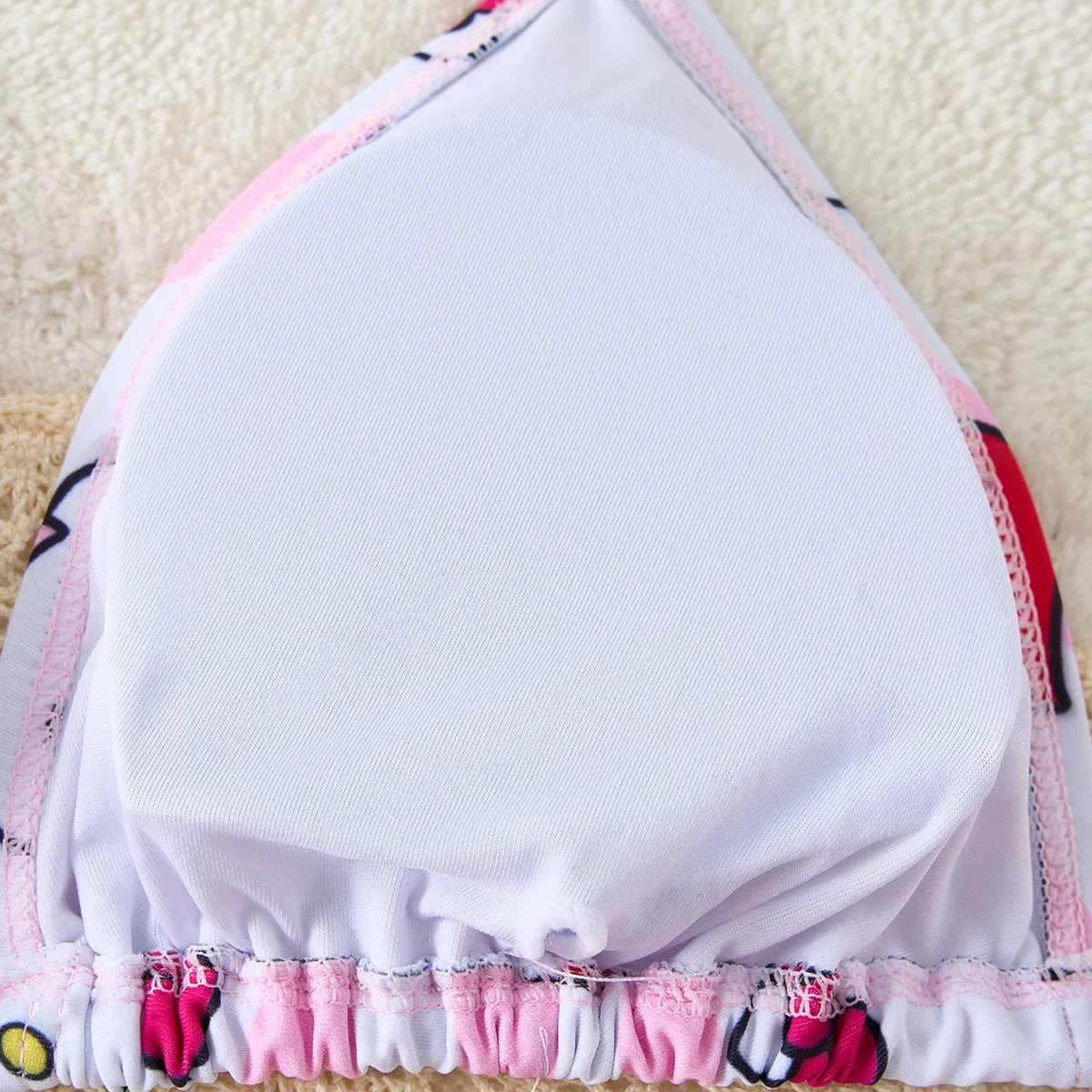 Kawaii Hello Kitty Pink Stripe Bikinis