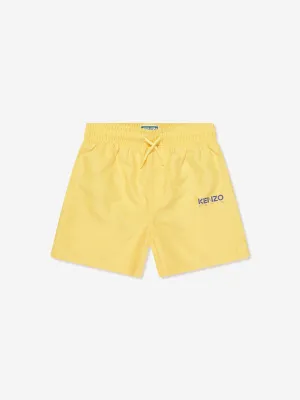 KENZO Baby Boys Logo Swim Shorts in Yellow
