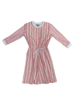 Kids Pink Ric Rac Drawstring Swim Dress