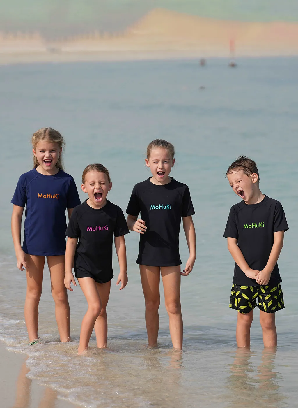 Kids Rashguard Sun Protectant T-Shirt - Black/Green