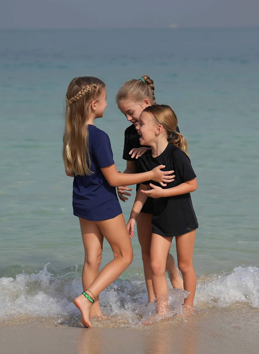 Kids Rashguard Sun Protectant T-Shirt - Black/Green