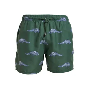 Kids Swim Shorts - Pangolins | Army Green
