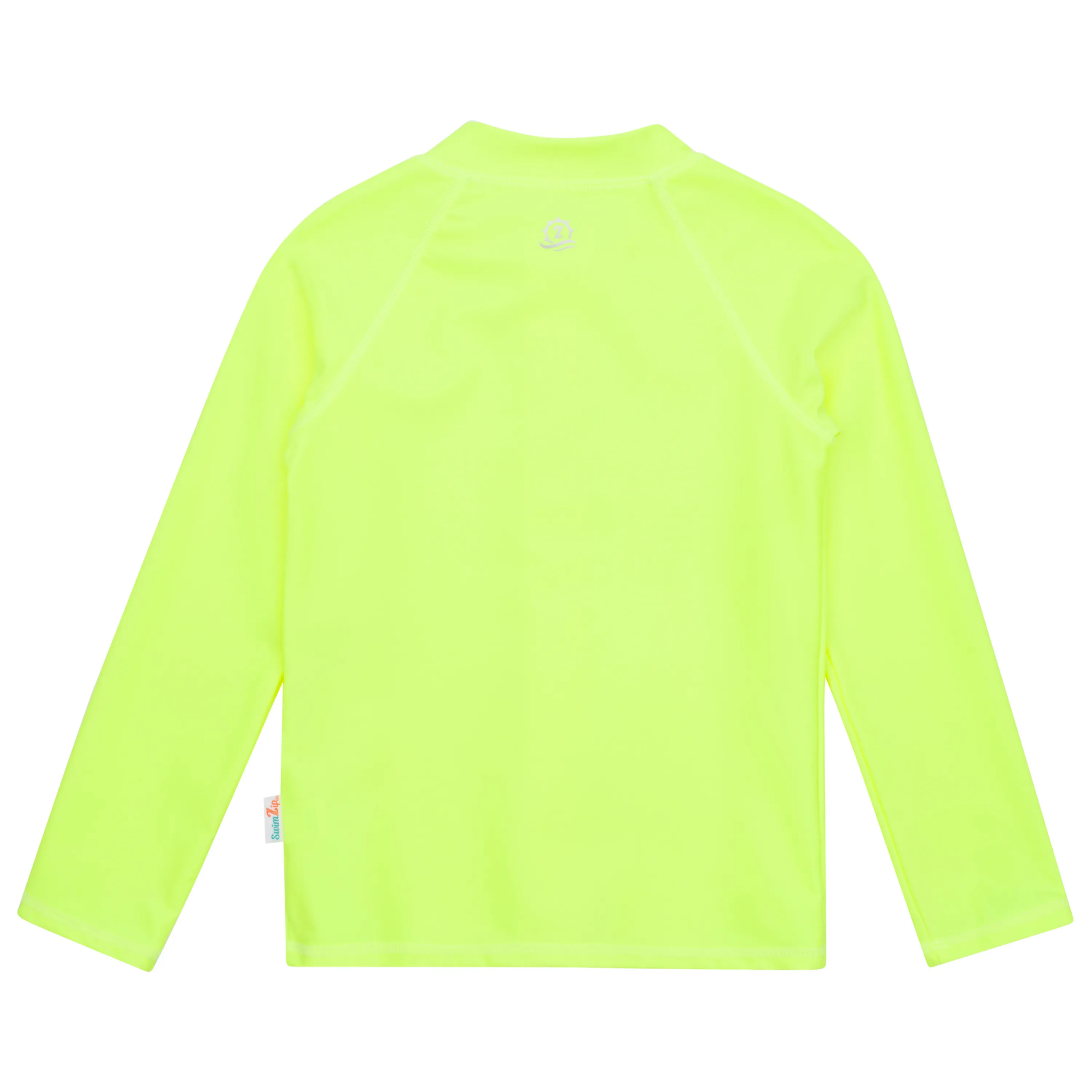 Kids UPF 50  Long Sleeve Zipper Rash Guard Swim Shirt | "Neon Yellow"