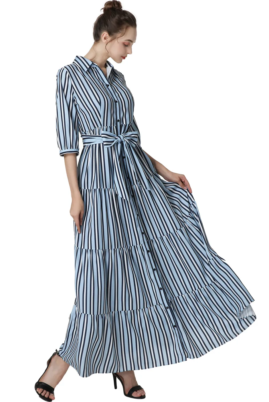 Kimi   Kai Maternity "Ruby" Nursing Maxi Shirt Dress