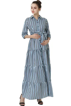 Kimi   Kai Maternity "Ruby" Nursing Maxi Shirt Dress