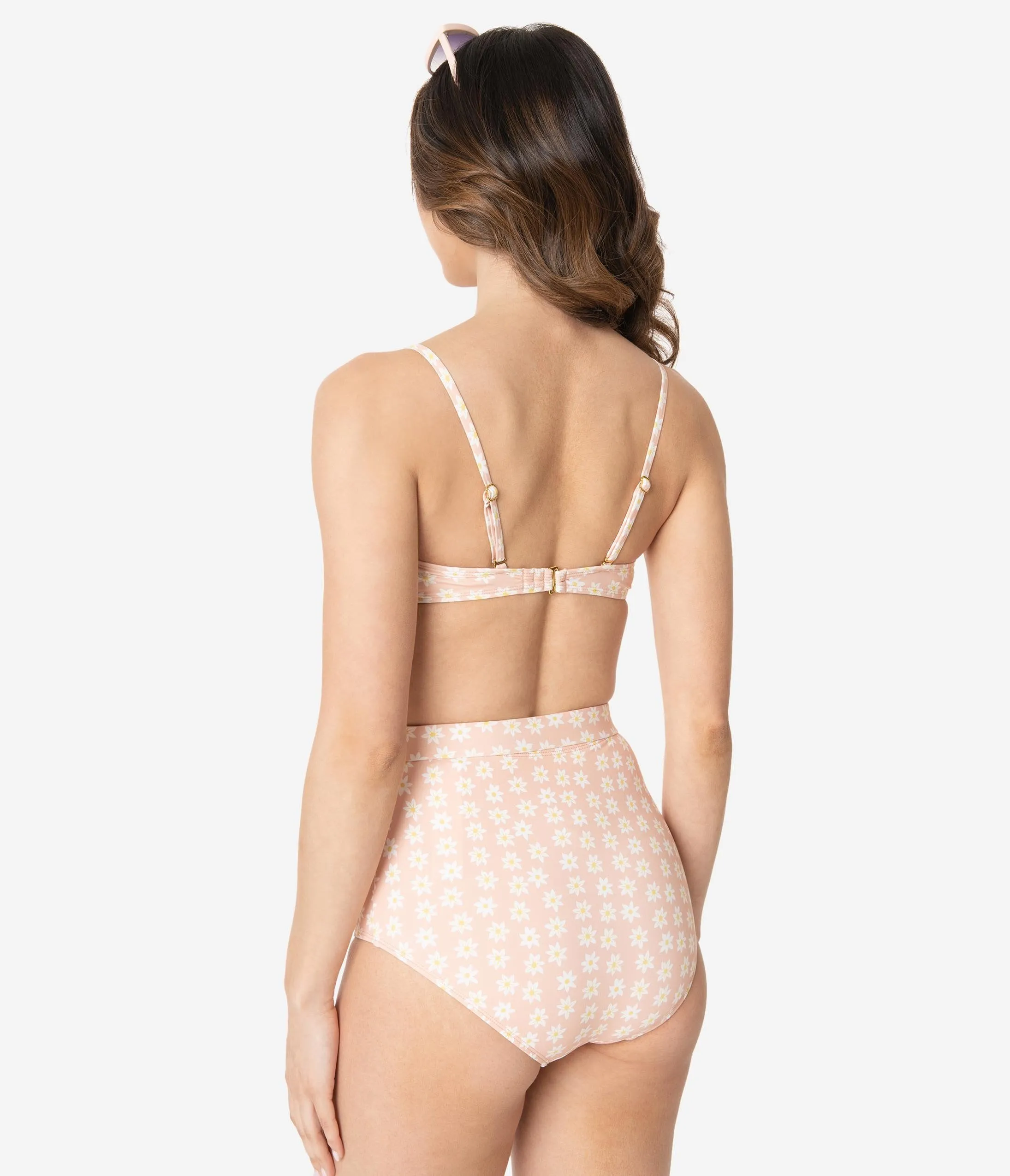 Kingdom & State Peach & Ivory Daisy Print Swim Bottoms