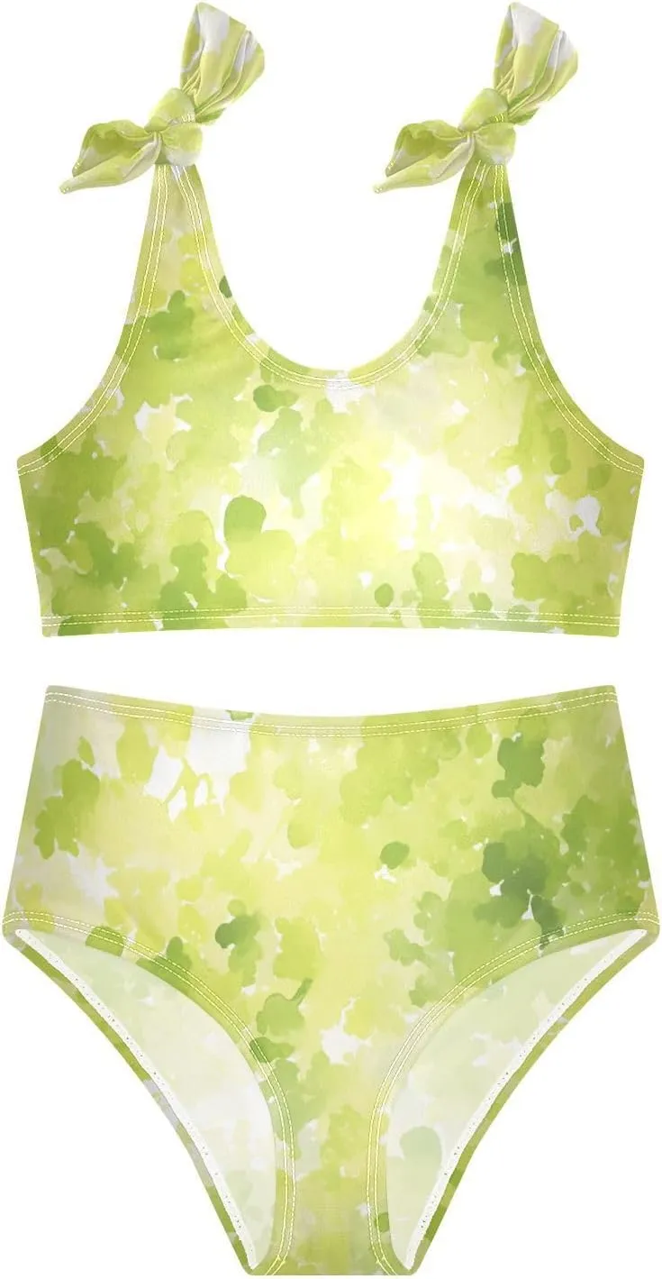 KLL Watercolor Girls' 2 Piece Bikini Sets Quick-Dry Swimming Swimwear Swimwear