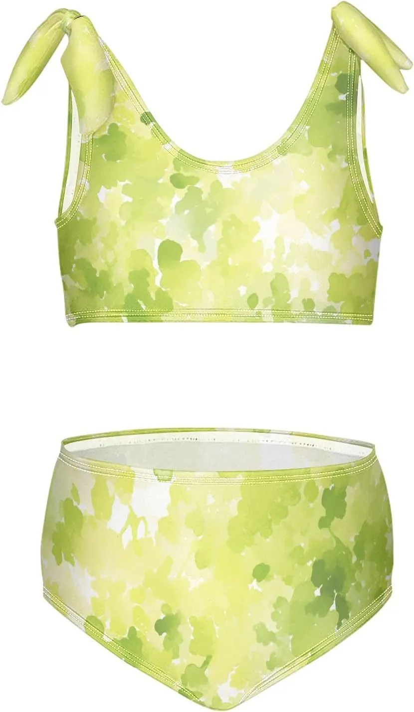 KLL Watercolor Girls' 2 Piece Bikini Sets Quick-Dry Swimming Swimwear Swimwear