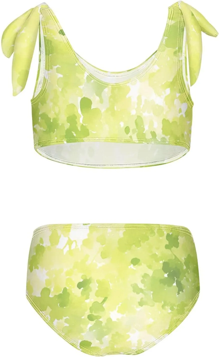 KLL Watercolor Girls' 2 Piece Bikini Sets Quick-Dry Swimming Swimwear Swimwear