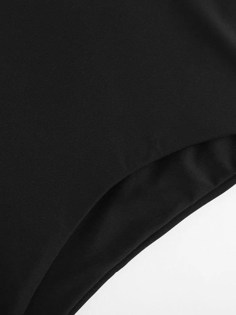 Knot Shoulder Plunging Neck Swimsuit