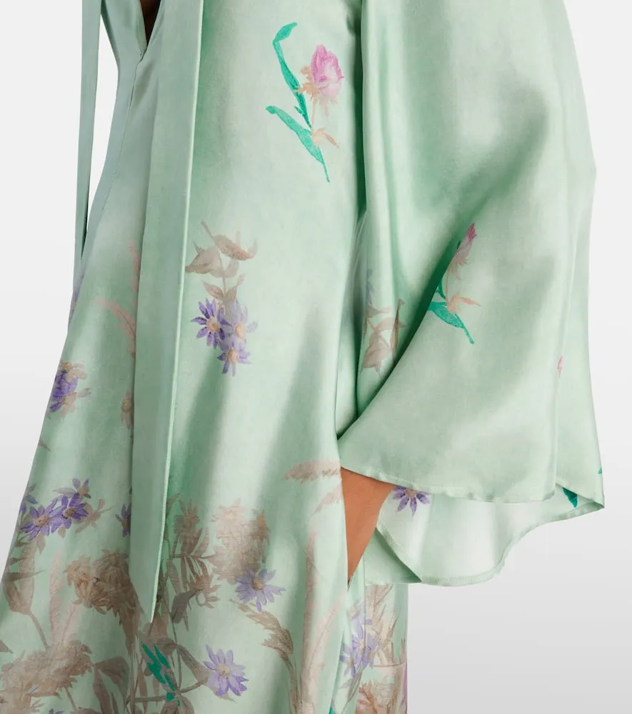 La DoubleJ Magnifico floral silk twill maxi dress