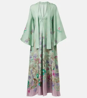 La DoubleJ Magnifico floral silk twill maxi dress