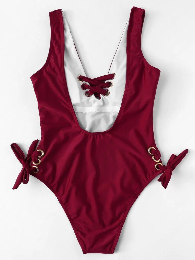 Lace-Up Swimsuit