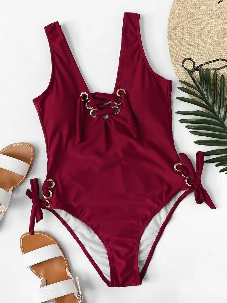Lace-Up Swimsuit