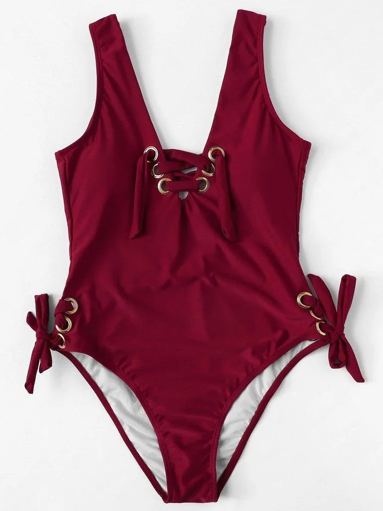 Lace-Up Swimsuit