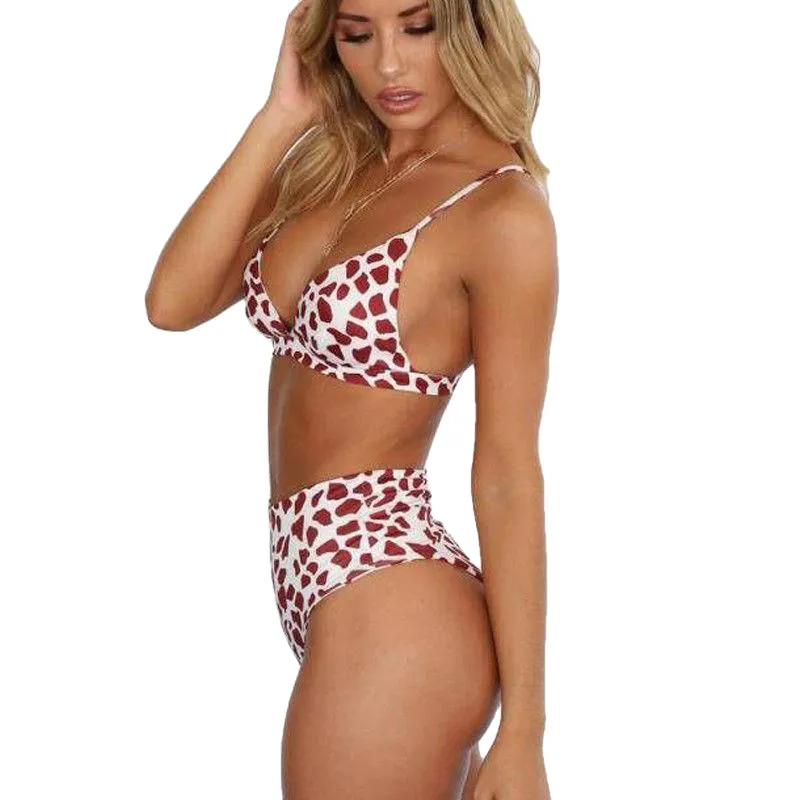 Ladies' Sexy Print High Waist Push Up Padded Bikini Sets