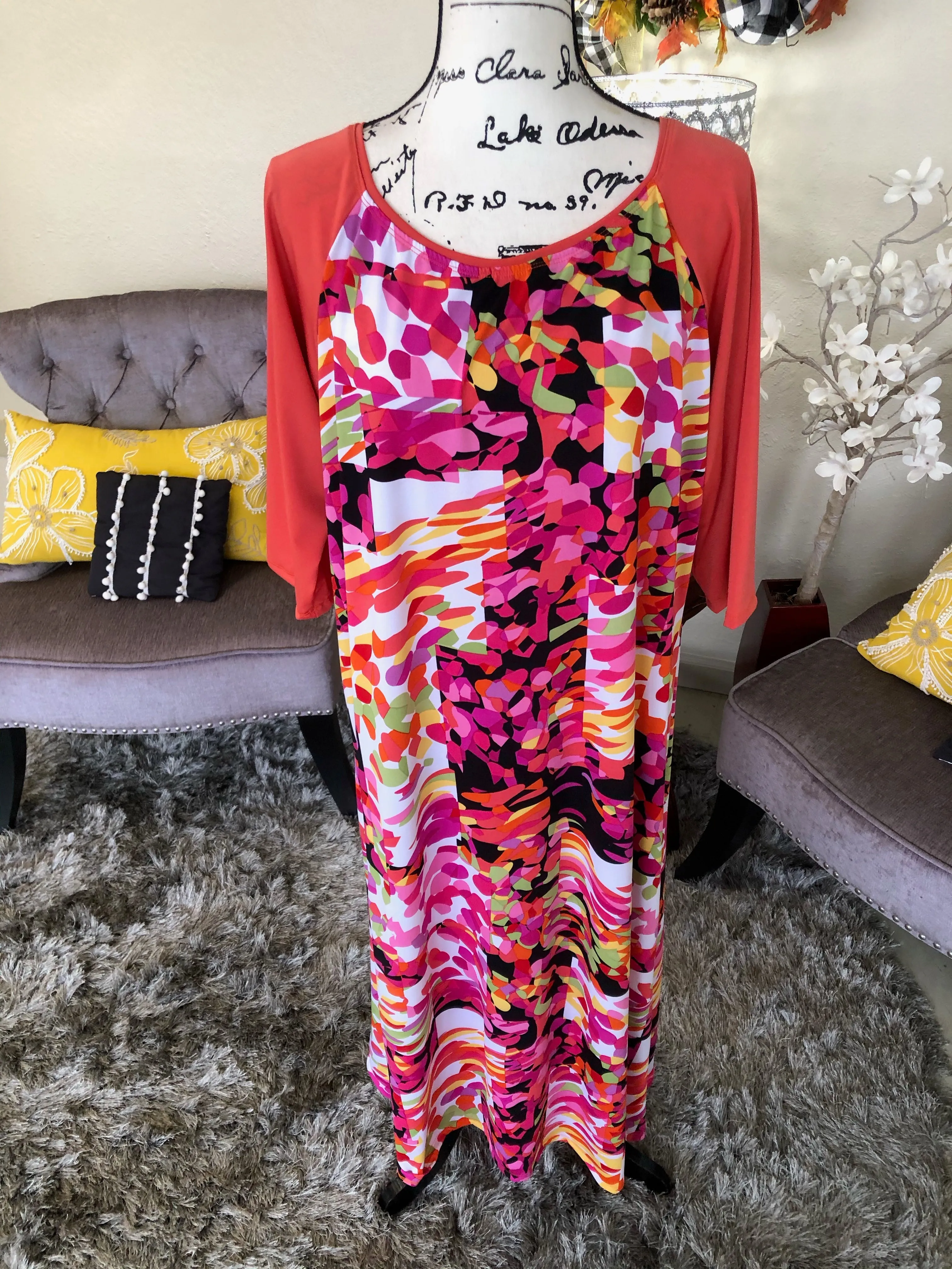 Ladies Splash of Color Swim Dress (PL)
