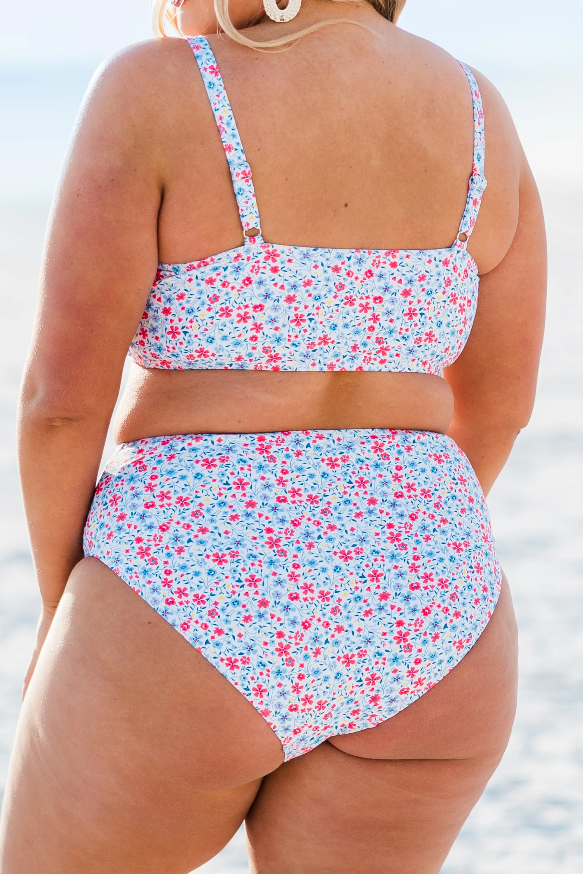 Lakeside Lover Swim Top, White Floral