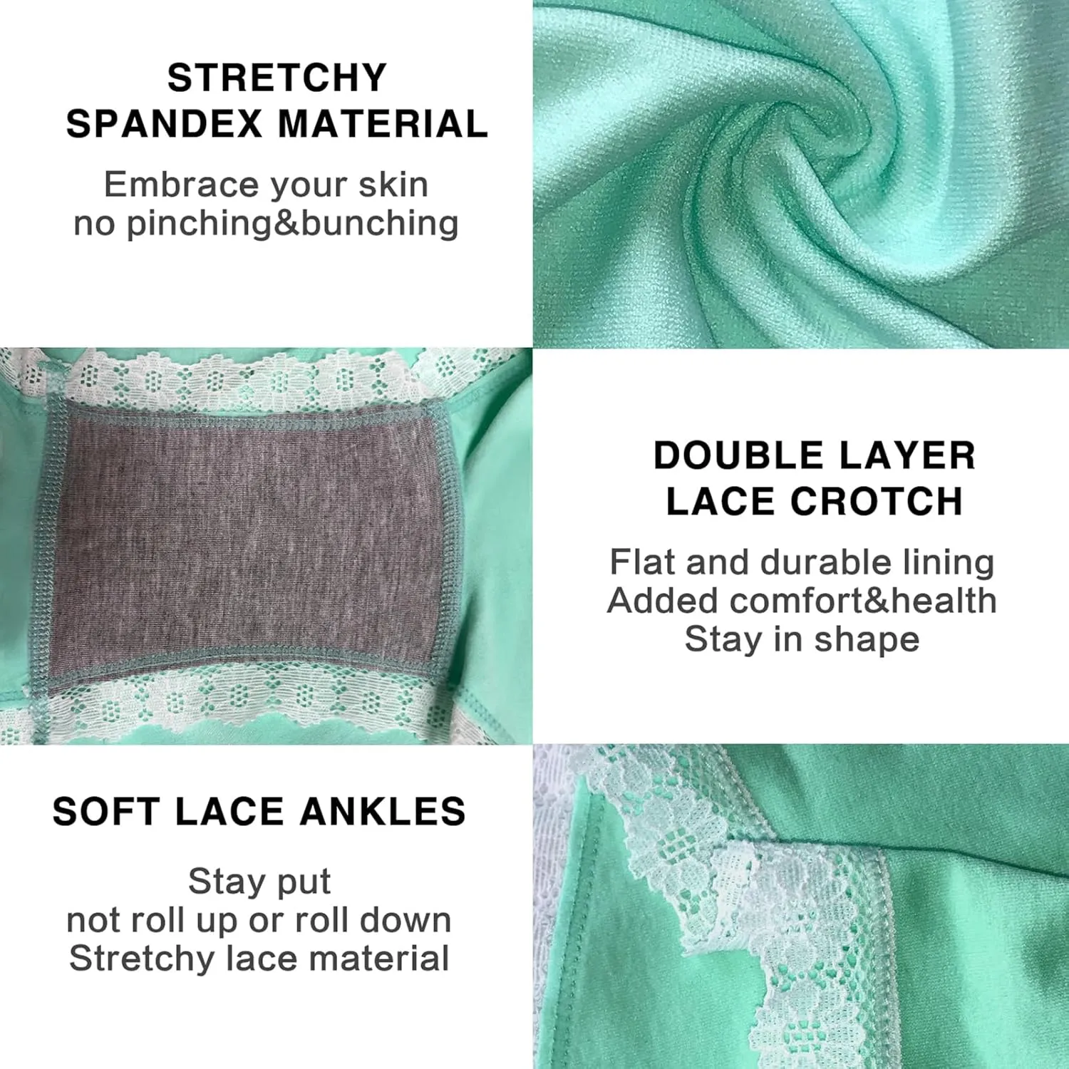 LALESTE Womens Seamless Underwear Boyshort Ladies Panties Spandex Panty Workout Boxer briefs 5-Pack