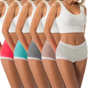 LALESTE Womens Seamless Underwear Boyshort Ladies Panties Spandex Panty Workout Boxer briefs 5-Pack
