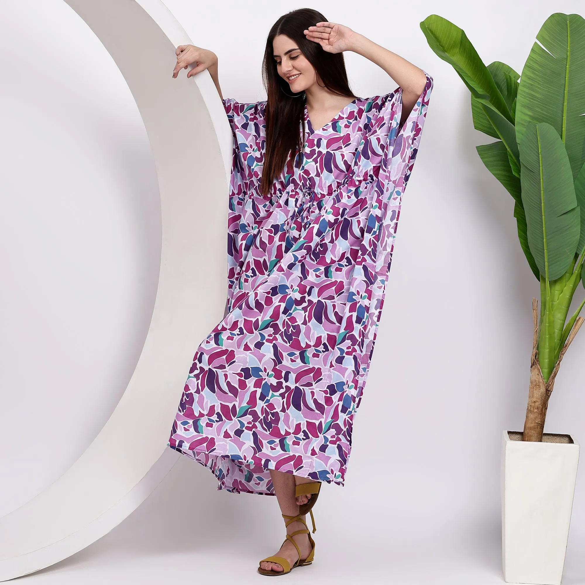Lavender and Lilac Bliss Maternity Kaftan Dress for Women