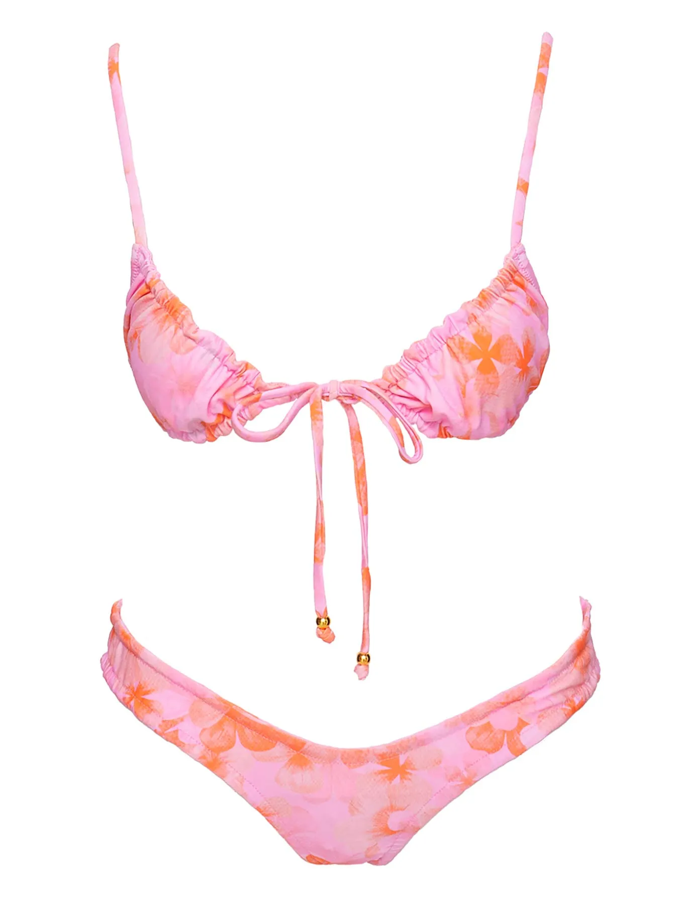 Layla High Cut Cheeky Bikini Bottoms Pink Floral