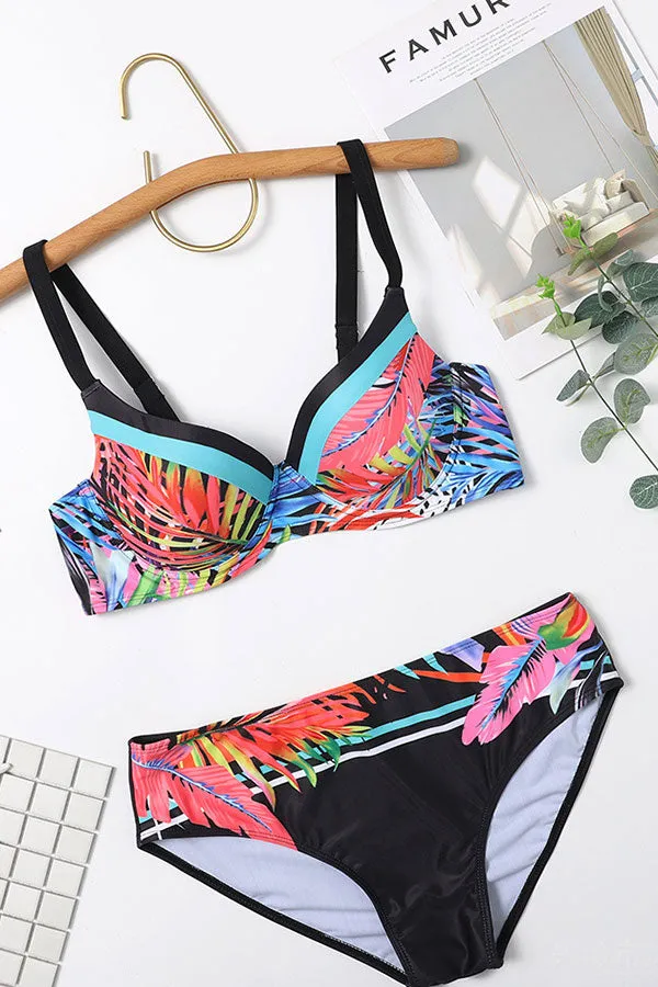 Leaf Print Feminine Bikini