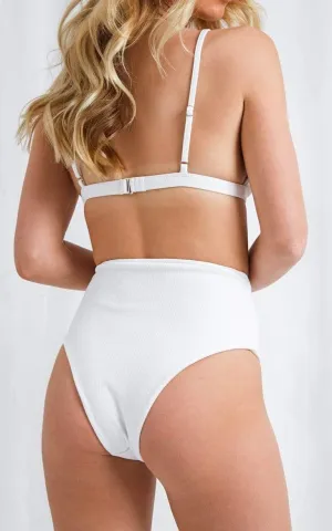 Leola High Waisted Bikini Bottoms - White