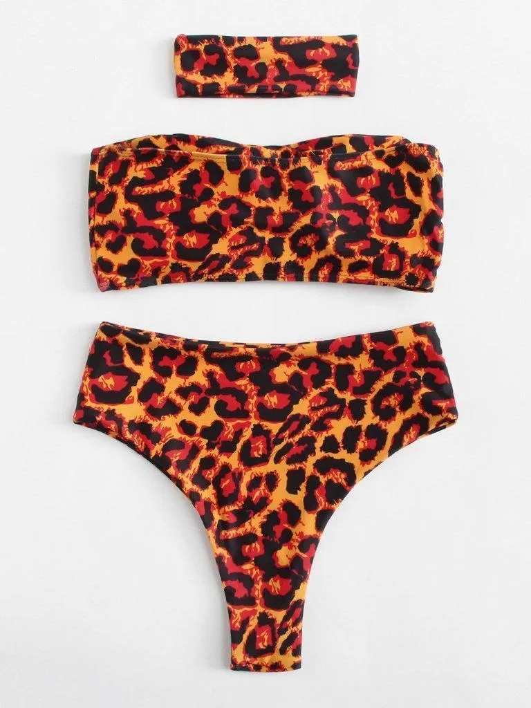 Leopard Bikini Set With Choker