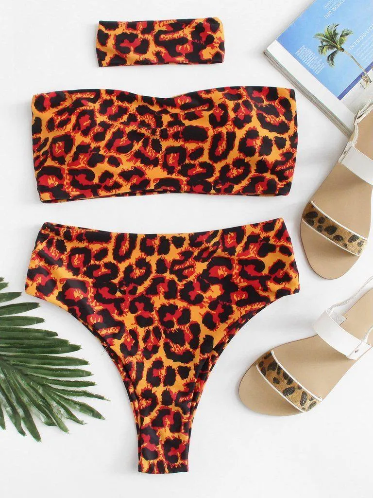 Leopard Bikini Set With Choker